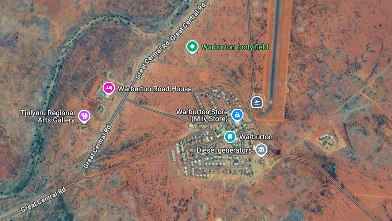 Warburton community map with labels